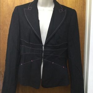 Bebe, black with pink stitching